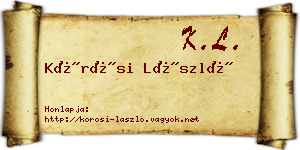 Kőrösi László névjegykártya